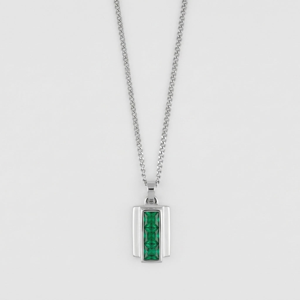 שרשרת כסף Lagoon Emerald