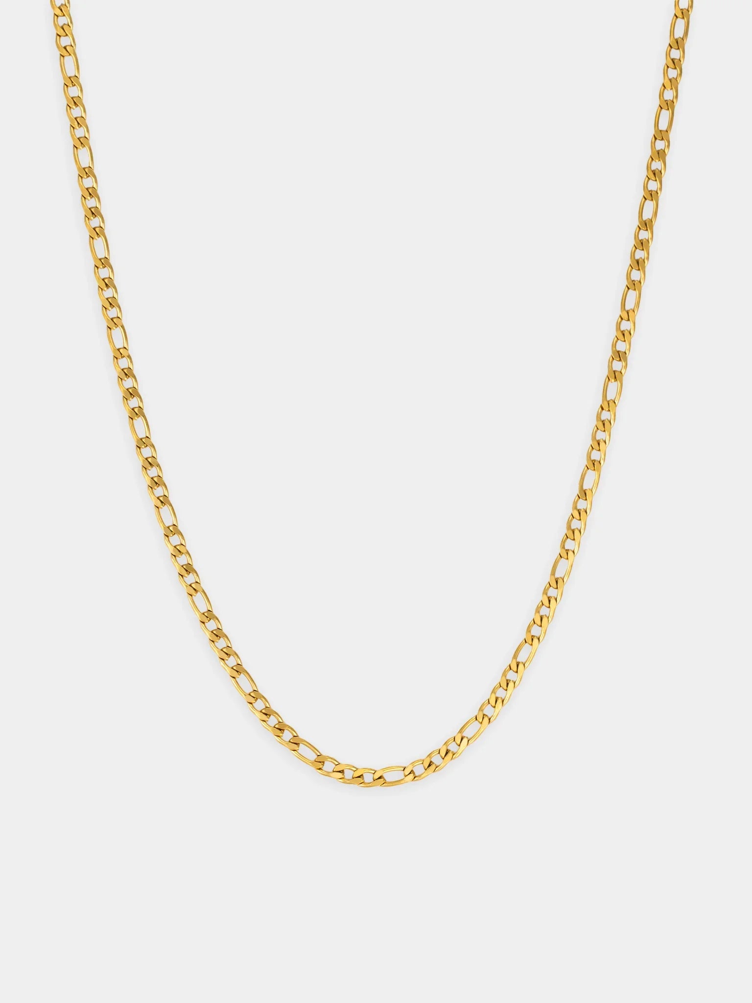 שרשרת Aura לגבר בציפוי זהב ברוחב 3 מ״מ מקולקציית ESSENCE OF GOD של NERO על רקע לבן