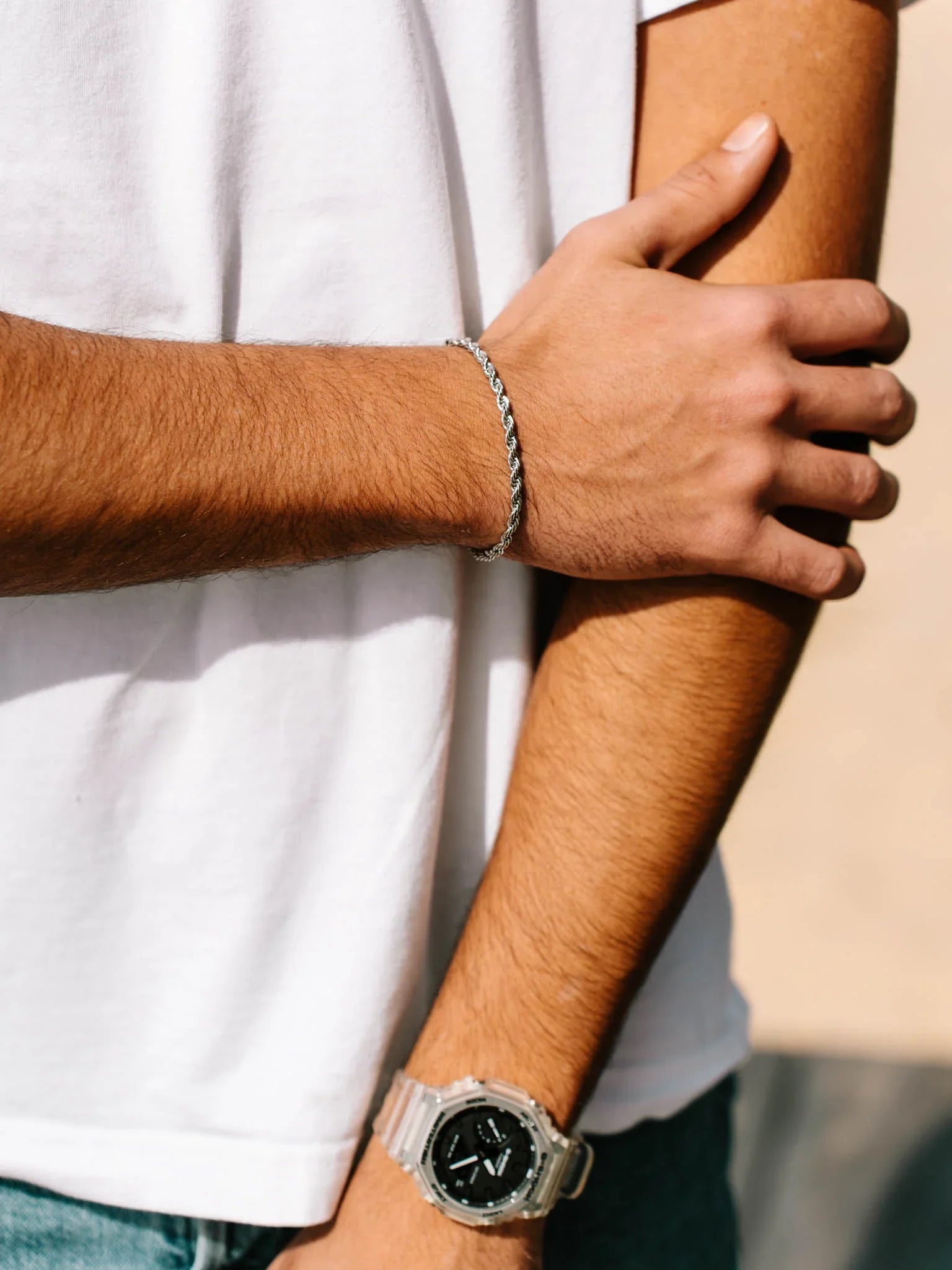 צמיד Eros כסף לגבר על פרק היד, מותג NERO