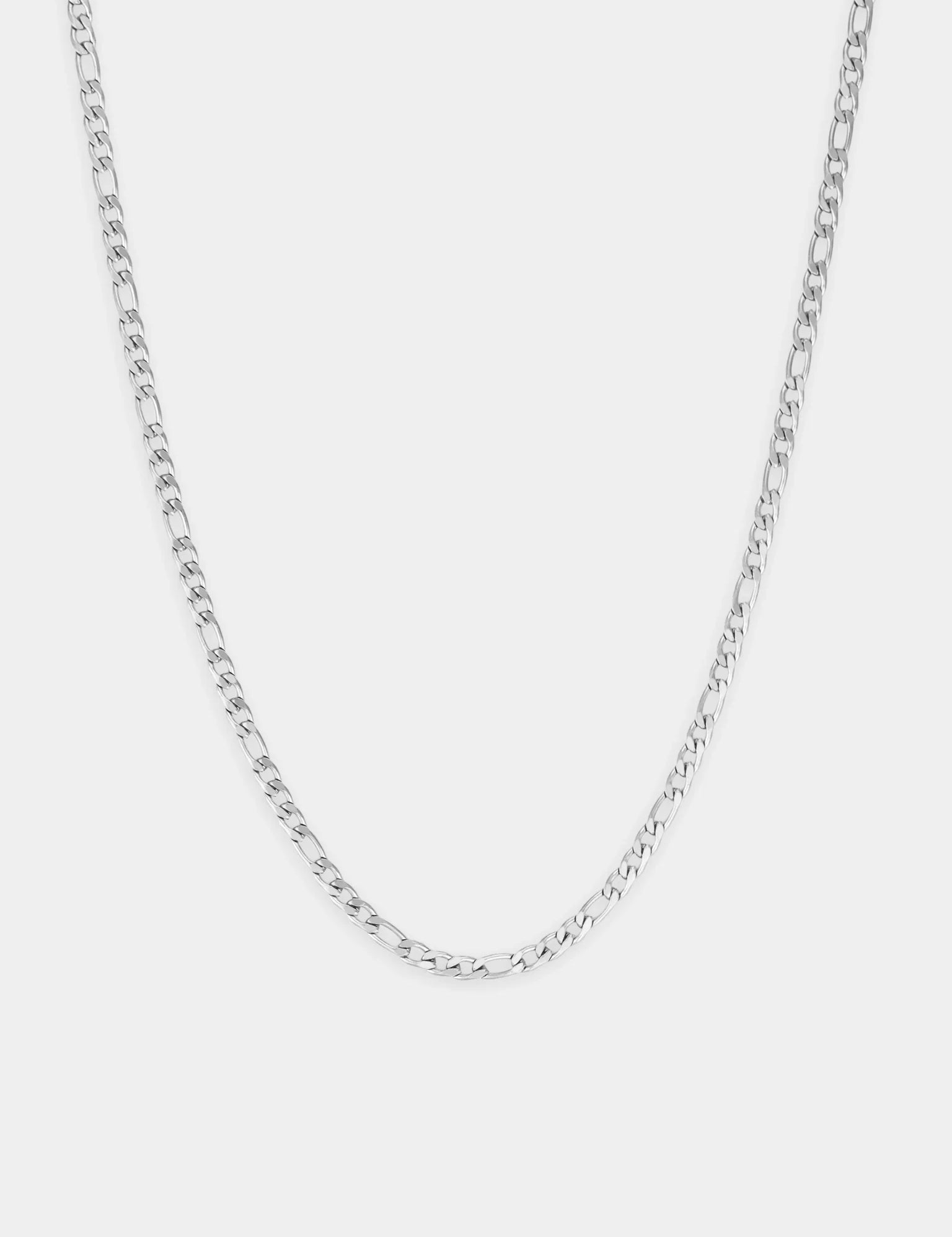 שרשרת Aura כסף לגבר בעיצוב פיגארו מבריק בעובי 3 מ״מ