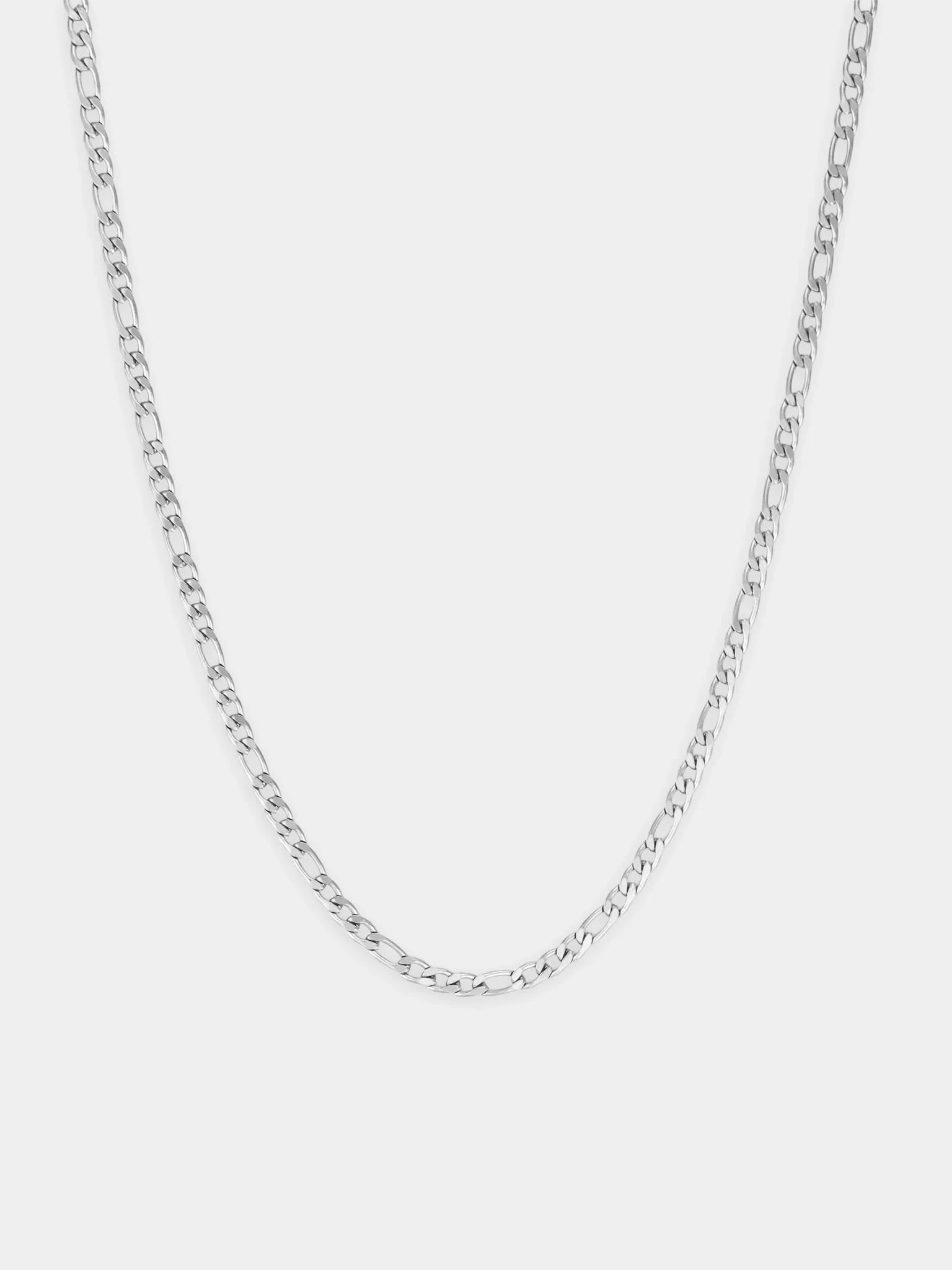 שרשרת Aura כסף לגבר בעיצוב פיגארו מבריק בעובי 3 מ״מ